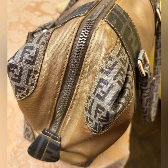 FENDI Zucca Vintage Canvas and Leather Luxury Boston Bag - Picture 11 of 11